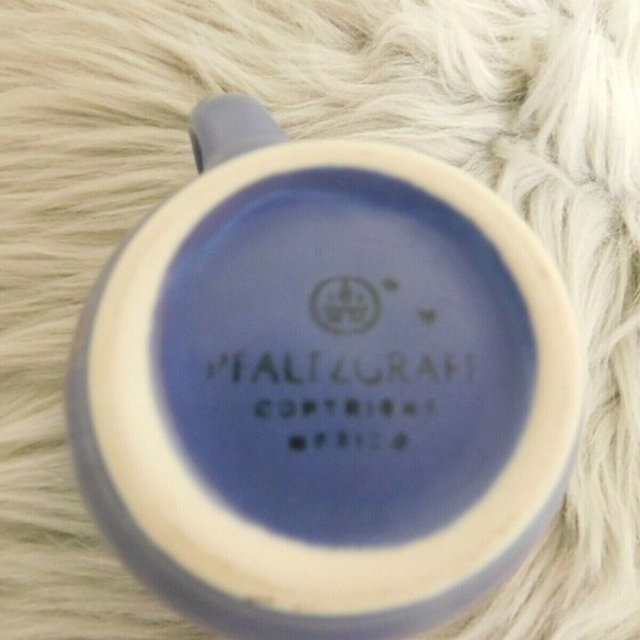 Pfaltzgraff BAJA Blue w/ Mauve & White Daisy Coffee Mug Tea Cup - Picture 4 of 4